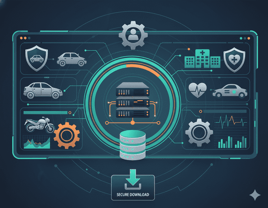 Motor and health insurance renewal backend illustration